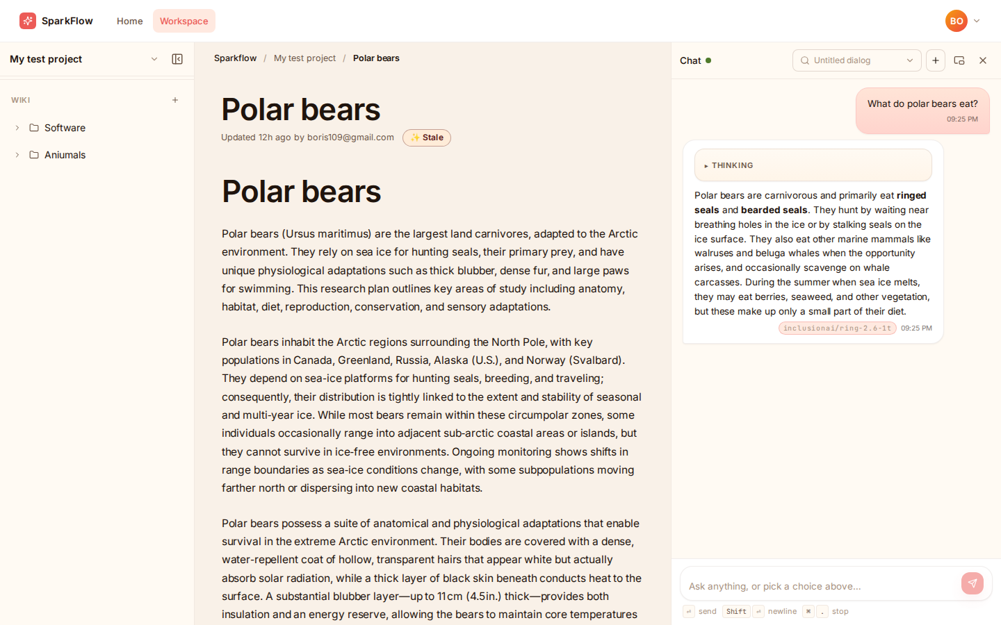 SparkFlow — AI · RAG — product by Boris Ershov